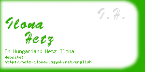 ilona hetz business card